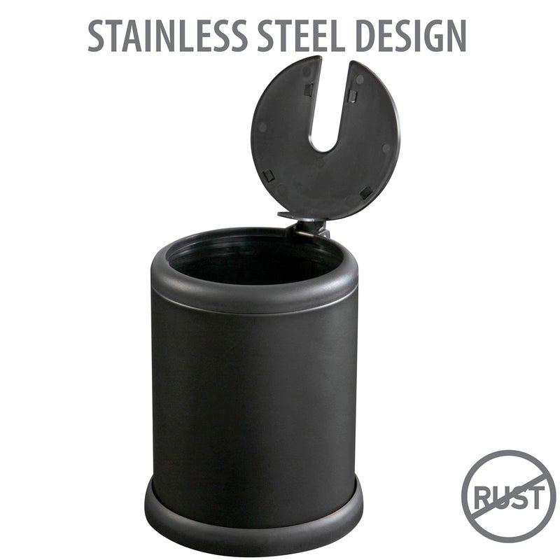 Bath Bliss Toilet Brush and Holder | Self Closing Lid | 360 Degree Brush Head | Bathroom Cleaning | Compact Size | Storage and Organization | Matte Black - Image 4